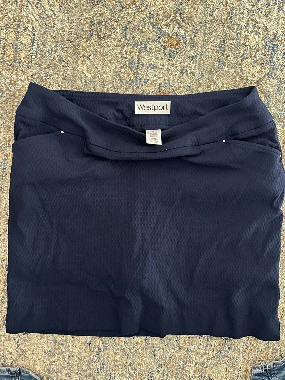 Westport Blue Diamond Textured Athletic Skort with Built-In Shorts Size M